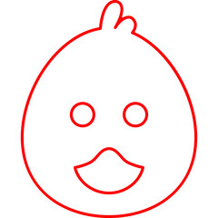 Duck Face icon single vector illustration