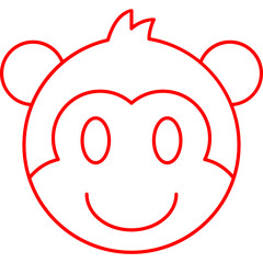 Monkey face icon single vector illustration