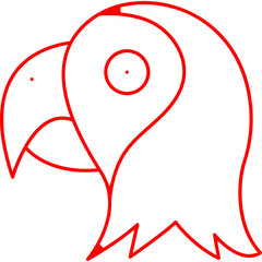 Parrot Face icon single vector illustration