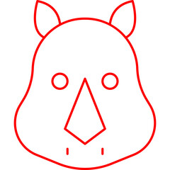 Rhino Face icon single vector illustration