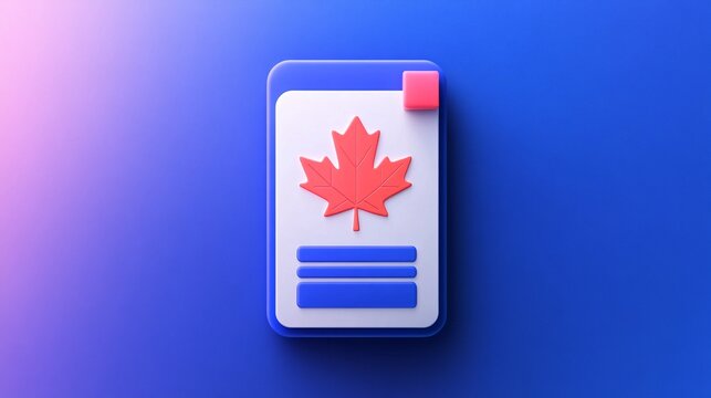 Canadian Identification Card with Maple Leaf