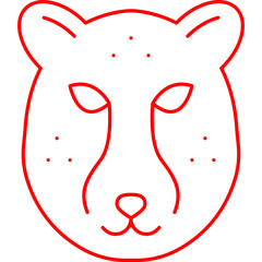 Cheetah Face icon single vector illustration