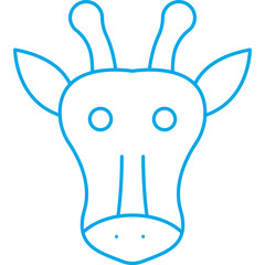 Giraffe Face icon single vector illustration
