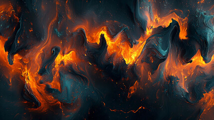 Abstract Volcanic Eruption with Flames - Fiery Explosive Concept