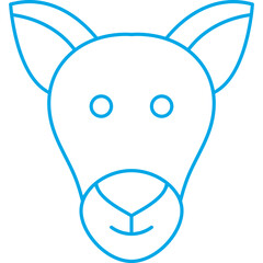 Kangaroo Face icon single vector illustration