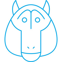 Baboon Face icon single vector illustration