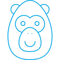 Ape Face icon single vector illustration