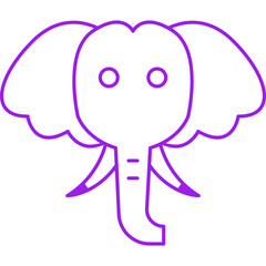 Elephant Face icon single vector illustration