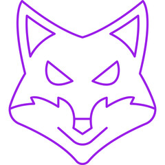 Fox Face icon single vector illustration