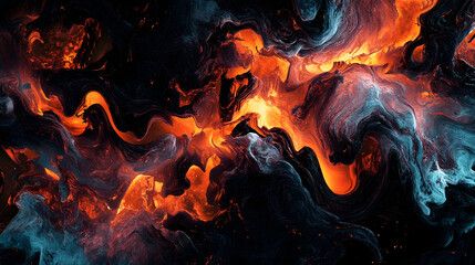 Abstract Volcanic Eruption with Flames - Fiery Explosive Concept
