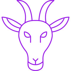 Moutain Goat Face icon single vector illustration