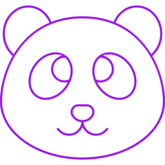 Panda Face icon single vector illustration