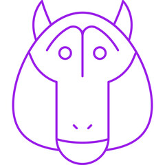 Baboon Face icon single vector illustration