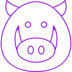 Boar Face icon single vector illustration