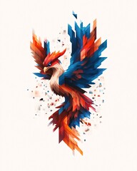 Obraz premium Colorful Abstract Phoenix Illustration