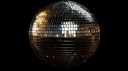 Obraz premium Shining disco ball decorated with music for clubs and parties. Nightspire. Illustration