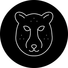 Cheetah Face icon single vector illustration