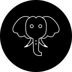 Elephant Face icon single vector illustration