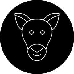 Kangaroo Face icon single vector illustration