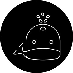 Whale Face icon single vector illustration