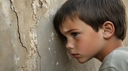 A Young Boy's Solitude: A Portrait of Pensiveness