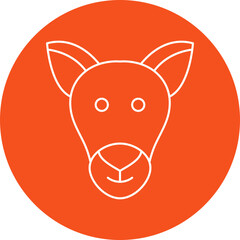 Kangaroo Face icon single vector illustration