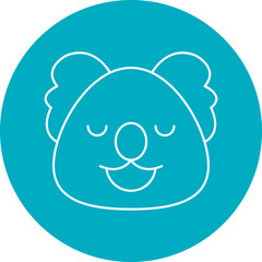 Koala Bear Face icon single vector illustration