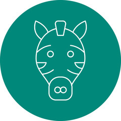 Zebra Face icon single vector illustration