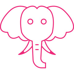Elephant Face icon single vector illustration