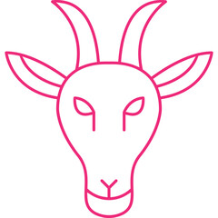 Moutain Goat Face icon single vector illustration