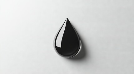 Fototapeta premium A monochromatic image portrays a droplet sitting atop a white background, surrounded by a white wall