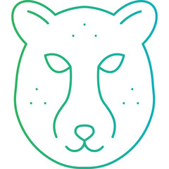 Cheetah Face icon single vector illustration