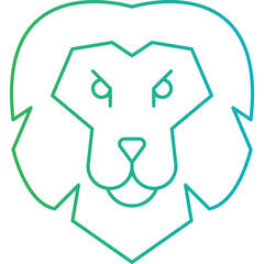 Lion Face icon single vector illustration