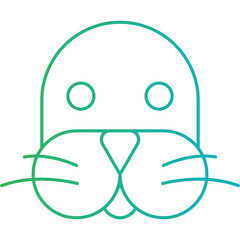 Sea Lion Face icon single vector illustration