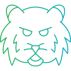 Tiger Face icon single vector illustration