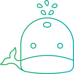 Whale Face icon single vector illustration