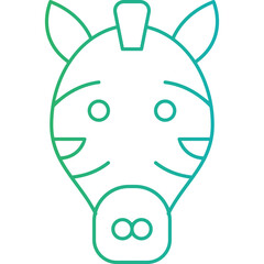 Zebra Face icon single vector illustration