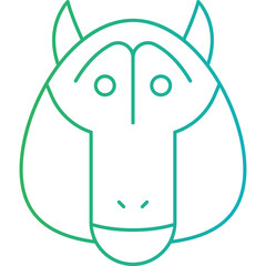 Baboon Face icon single vector illustration