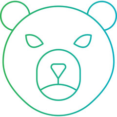 Bear Face icon single vector illustration