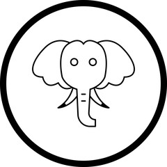 Elephant Face icon single vector illustration