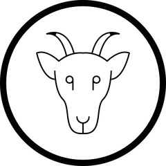 Goat Face icon single vector illustration