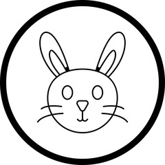 Rabbit Face icon single vector illustration