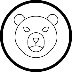 Bear Face icon single vector illustration