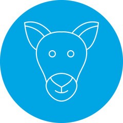Kangaroo Face icon single vector illustration