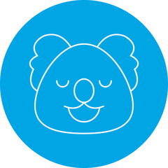 Koala Bear Face icon single vector illustration