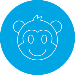 Monkey face icon single vector illustration