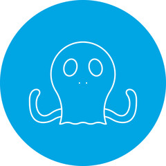 Octopus Face icon single vector illustration