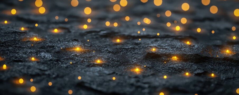 Minimal scatter plot of glowing points on dark grey.