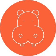 Hippopotamus Face icon single vector illustration