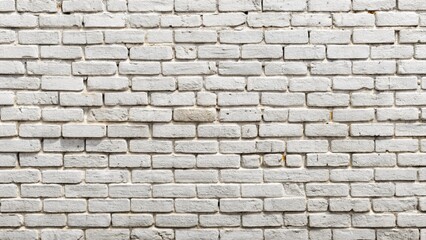 Obraz premium A panoramic background of an old, white-painted brick wall is featured in stock photo 